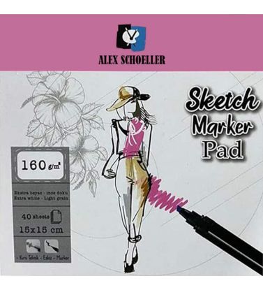 Alex Schoeller Sketch Marker Pad 15x15 160 GR 40 Lı ALX:899 resmi