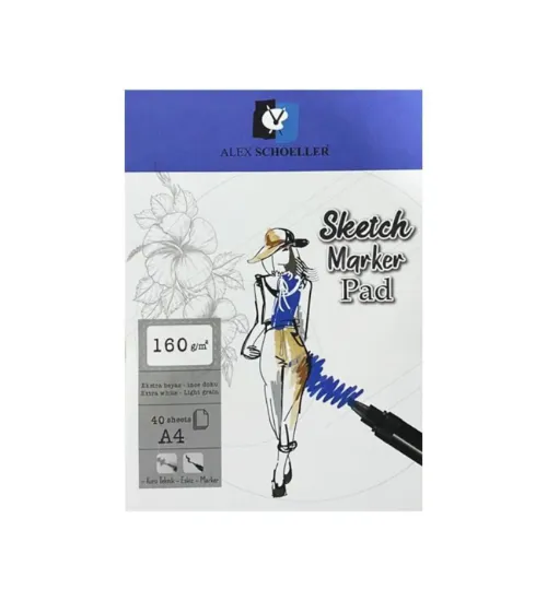 Alex Schoeller Sketch Marker Pad A4 160 GR 40 Lı ALX:936 resmi