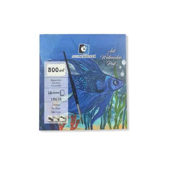 Alex Schoeller Art Sulu Boya Defteri 15x15 300 GR 12 Li ALX-8837 resmi