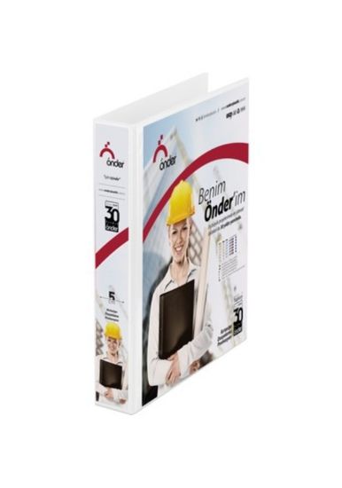 Önder Sunum Klasörü 4 Halkalı 30 MM A4 Beyaz 2013-5 resmi