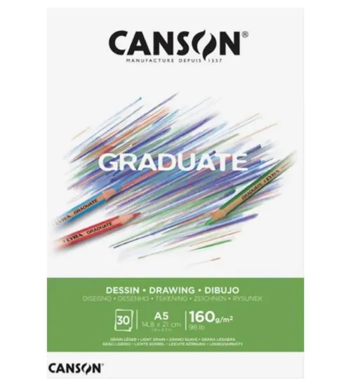 Canson Çizim Bloğu Graduate Dessın Beyaz 30 Syf A5 160 GR resmi