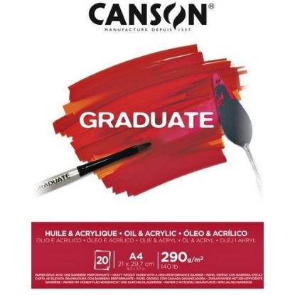 Canson Çizim Bloğu Graduate Yağlı Boya Ve Akrilik 20 Syf A4 290 GR resmi
