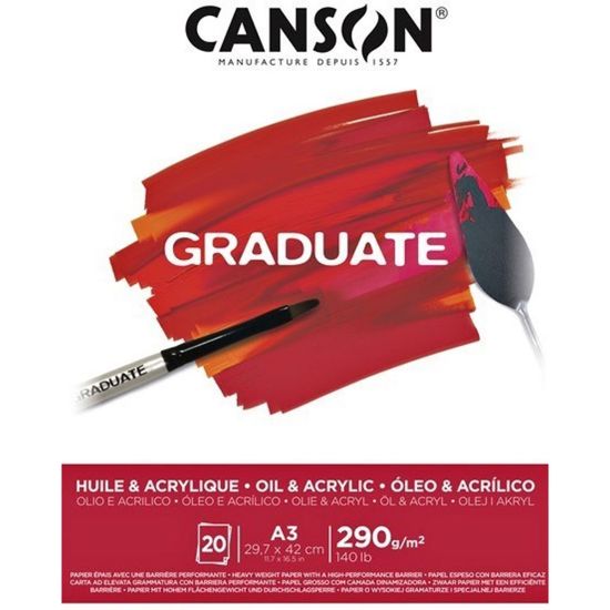 Canson Çizim Bloğu Graduate Yağlı Boya Ve Akrilik 20 Syf A3 290 GR resmi