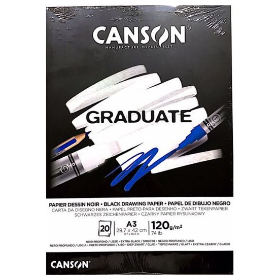 Canson Çizim Bloğu Graduate Cangrad Siyah 20 Syf A3 120 GR resmi