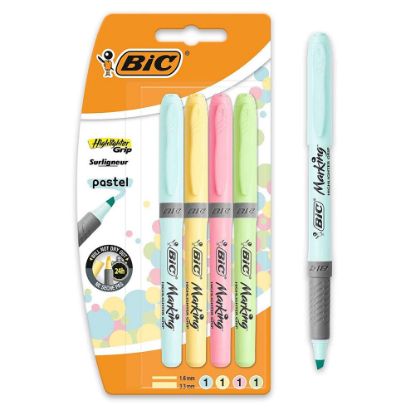 Bic Fosforlu Kalem Markıng Highlıghter Grip Pastel Renkler 4 LÜ 964859 resmi
