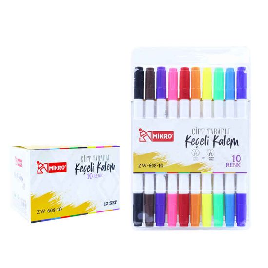 Mikro Keçeli Kalem Çift Taraflı ZW-608-10  resmi