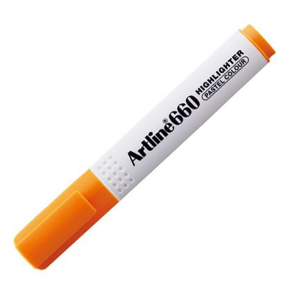 Artline Fosforlu Kalem Kesik Uç 1,0-4,0 MM Pastel Orange EK-660N (12 Adet) resmi