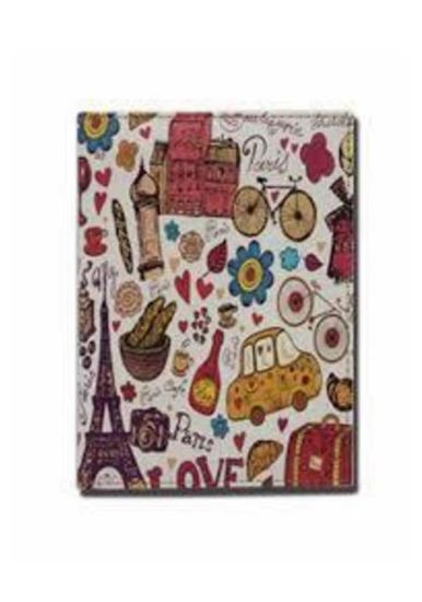 Liz Defter Suni Deri Desen Baskılı 14x20  resmi