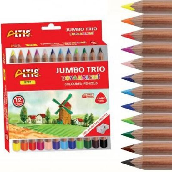 Altıs Kuru Boya Üçgen Jumbo Trio 12 Renk 5735 resmi