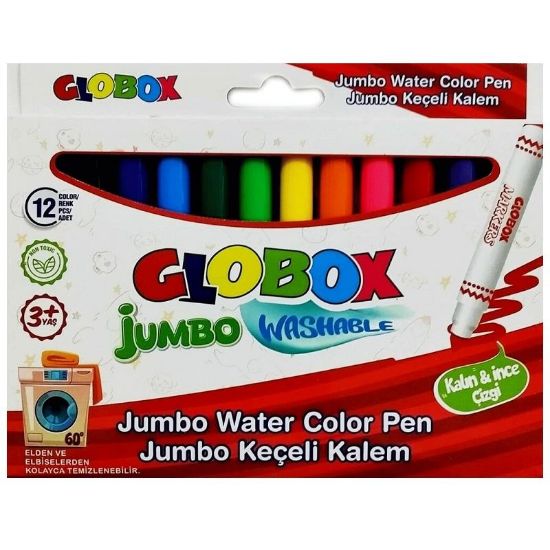 Globox Keçeli Kalem Jumbo Yıkanabilir 12 Li 3379 resmi