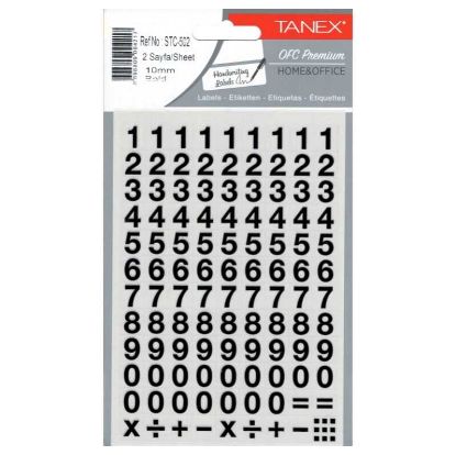 Tanex Rakam Etiketi 10 MM Bold 2 Ad.STC-502 resmi