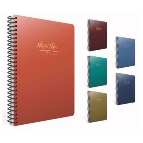Gıpta Metal Notes Spiralli Plastik Kapak Defter A6 80 YP Çizgili (36 Adet) resmi