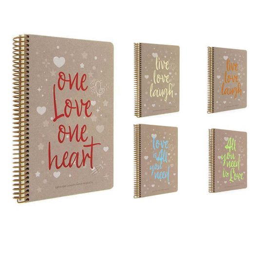 Gıpta Love Book Spiralli Sert Kapak Defter 17x24 120 YP Kareli 5371 resmi