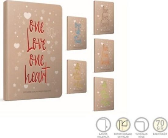 Gıpta Love Book İp.Dk.Sert Kapak Defter 19x26 120 YP Kareli 5377 resmi