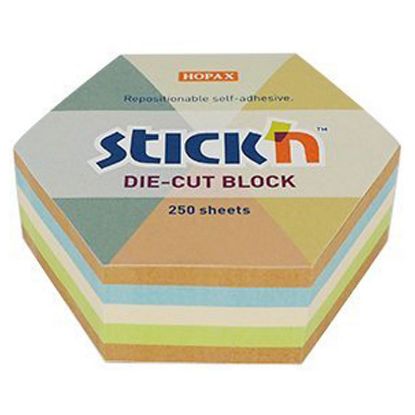Hopax Stickn Yapışkan Notblok 61x67 Kraft Altıgen 250 YP 21828 resmi