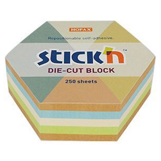 Hopax Stickn Yapışkan Notblok 61x67 Kraft Altıgen 250 YP 21828 resmi