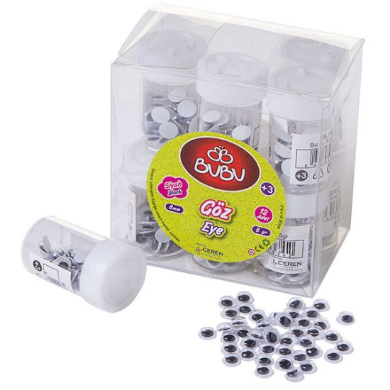 Bu-Bu Siyah Göz 8 MM 8 GR BUBU-GZ0002 (12 Adet) resmi