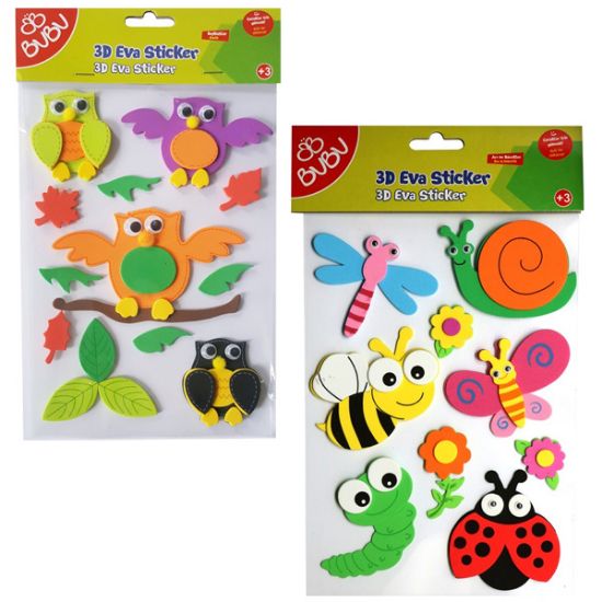 Bu-Bu 3D Eva Sticker Büyük Hayvanlar 24 Lü BUBU-STS044 resmi