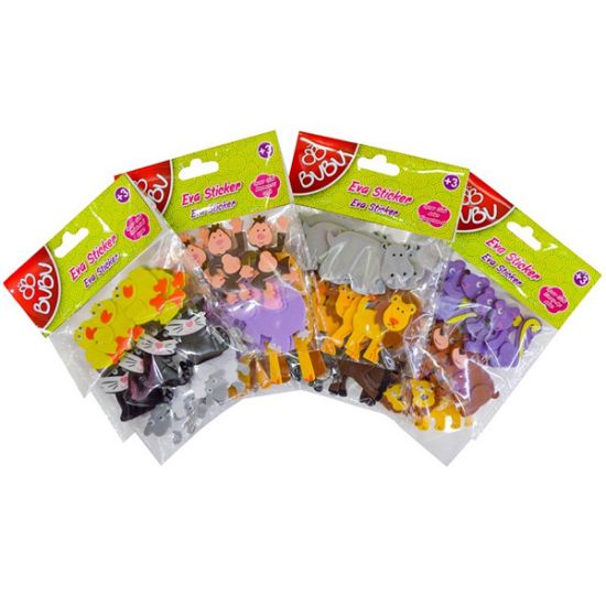 Bu-Bu 3D Eva Sticker Oynar Gözlü Hayvanlar 12 Li BUBU-STS023 (1 Adet) resmi