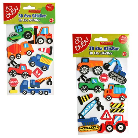 Bu-Bu 3D Eva Sticker Küçük Araçlar 24 Lü BUBU-STS042 resmi