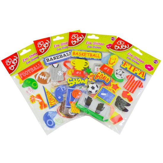 Bu-Bu 3D Eva Sticker Spor Stand 24 Lü BUBU-STS018 resmi
