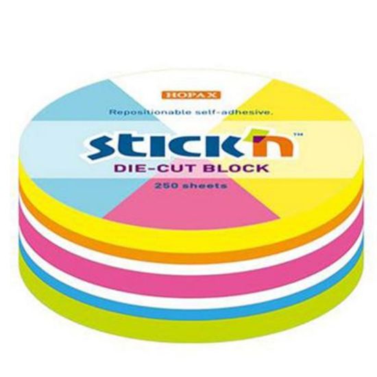 Hopax Stickn Yapışkan Notblok 67x67 Neon Yuvar. 250 YP 21830 resmi
