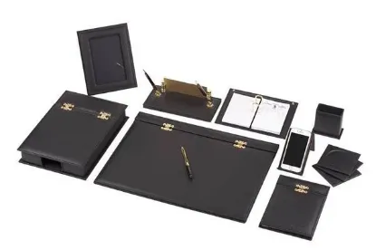 Gülpaş Sümen Takımı 12 Parça Menteşeli Lüks Deri Siyah 233 resmi