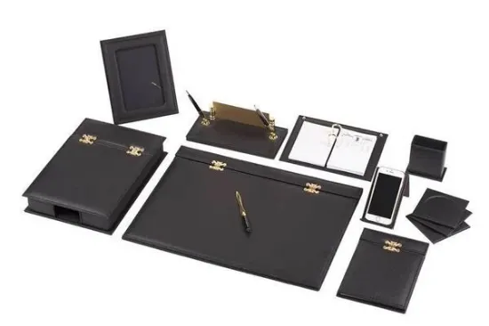 Gülpaş Sümen Takımı 12 Parça Menteşeli Lüks Deri Siyah 233 resmi