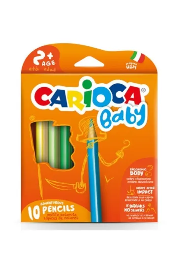 Carioca Jumbo Bebek Üçgen Kuru Boya Kalemi 10 Lu 2+Yaş 42819 resmi