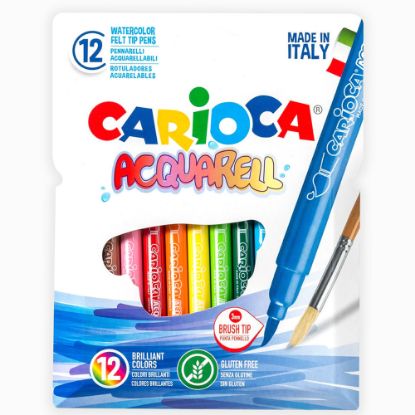 Carioca Keçeli Boya Kalemi Acquarell Fırça Uçlu 12 Li 42747 resmi
