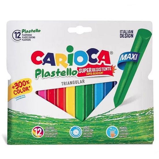 Carioca Pastel Boya Jumbo Üçgen Elle. Kir. Yıkanabilir 12 Li 42671 resmi