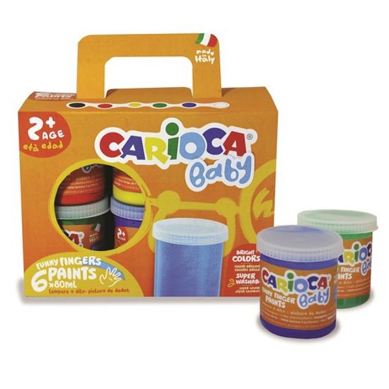 Carioca Parmak Boyası Bebek Süper Yıkanabilir 6 Renk 80 ML  resmi
