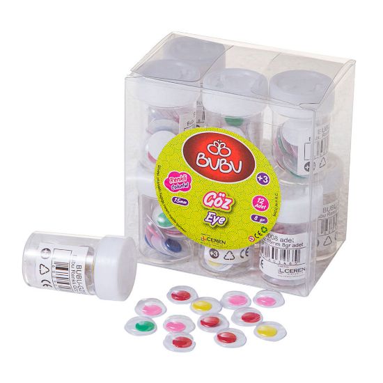 Bu-Bu Renkli Göz 15 MM 8 GR BUBU-GZ0008 (12 Adet) resmi