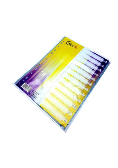 Bafix Seperatör 1-12 Renkli Plastik A4 resmi