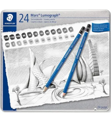 Staedtler Kurşun Kalem Mars Lumograph Metal 24 Lü 100 G24 resmi