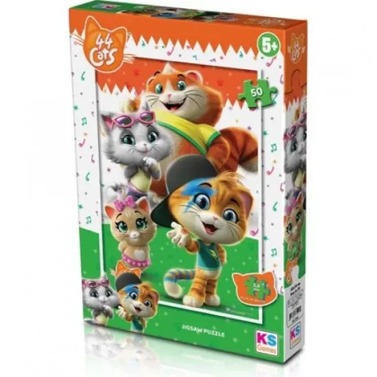 Ks Games Puzzle 50 Parça 44 Cats Puzzle CAT 709 resmi