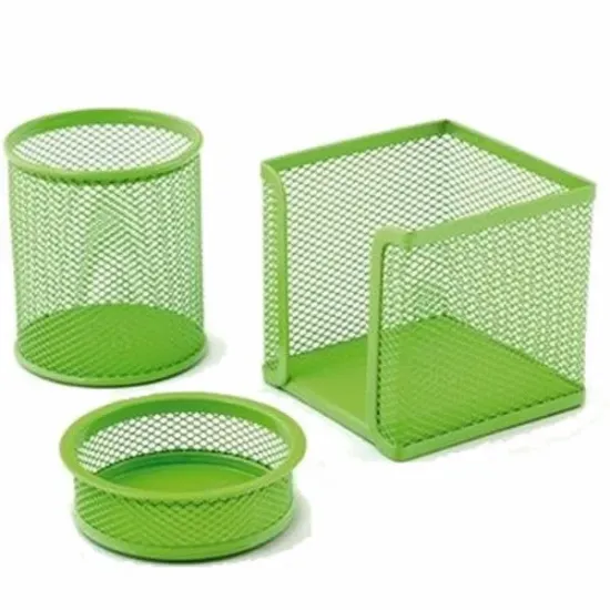 Drt Masa Seti Ataşlık-Kağıtlık-Kalemlik 3 LÜ Düz Renkler Yeşil 410 resmi