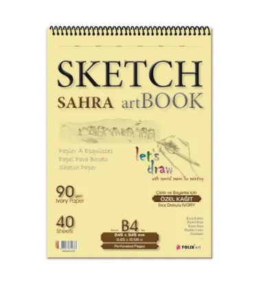 Sahra Spiralli 24,5x34,5 Blok.90 Gr.Ivory Kağıt resmi