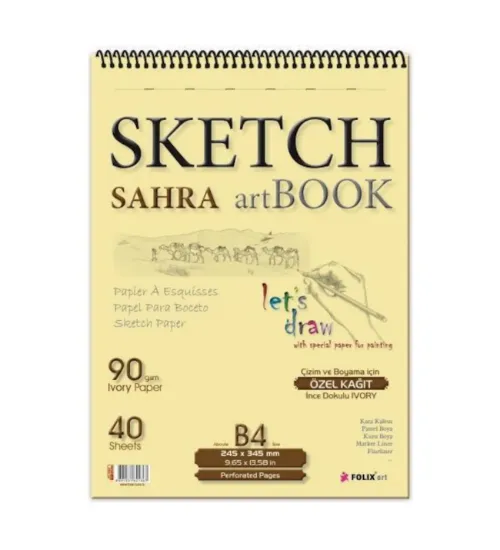 Sahra Spiralli 24,5x34,5 Blok.90 Gr.Ivory Kağıt resmi