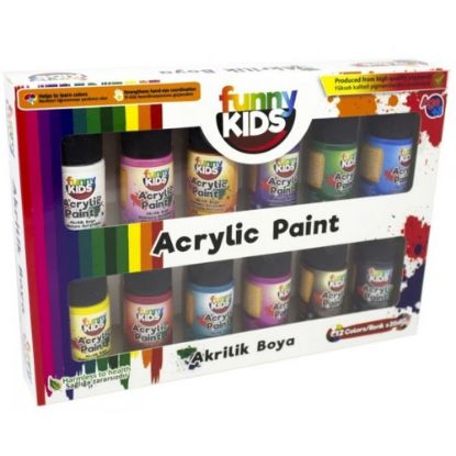 Funny Kids Akrilik Boya 12 Li Set 20 ML resmi