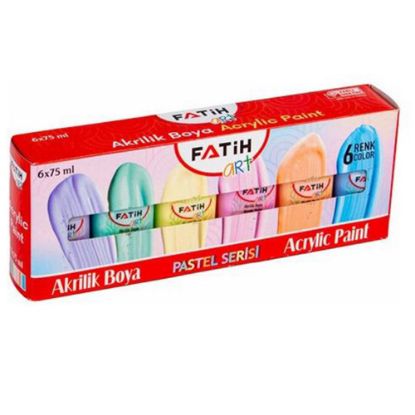 Fatih Akrilik Boya 75 ML 6 Renk Pastel 6 Lı 55510 resmi