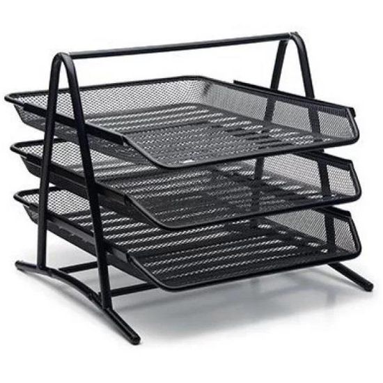 Mimaks Evrak Rafı Metal Tam Perforeli 3 LÜ Siyah resmi