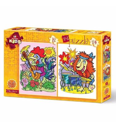 Art Puzzle 12+24 Parça Müzisyen Hayvanlar 4490 resmi