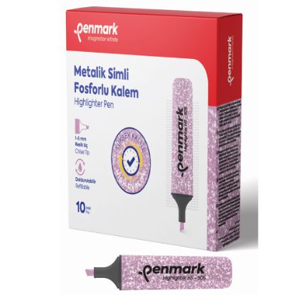 Penmark Fosforlu Kalem Metalik Simli Lavanta HS-505 17 (10 Adet) resmi