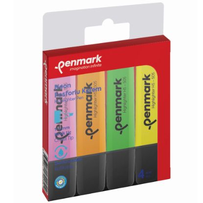 Penmark Fosforlu Kalem 4 Lü Karışık Renk Neon HS 505 4N resmi