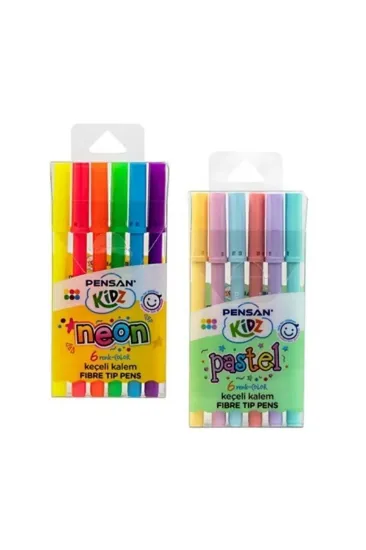 Pensan Kidz Pastel Ve Neon Keçeli Klm 6 Renk 24 Lü Kutulu resmi