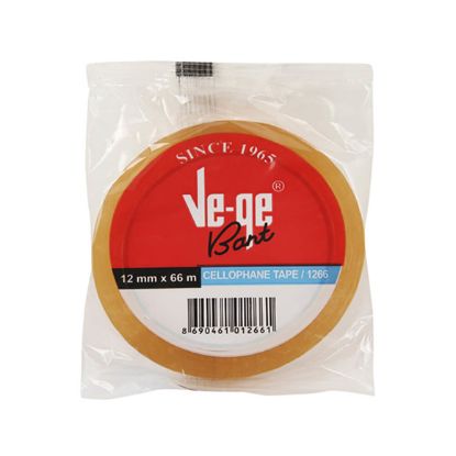 Vege Selefon Bant Retro Serisi Teneke 12x66 Şeffaf  (12 Adet) resmi