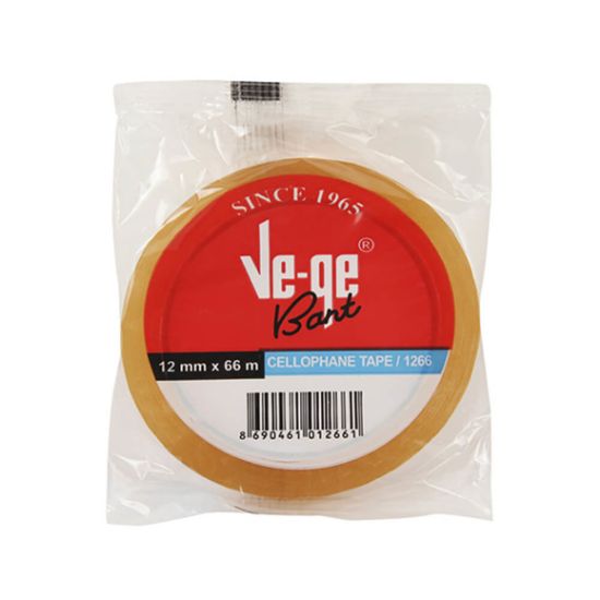 Vege Selefon Bant Retro Serisi Teneke 12x66 Şeffaf  (12 Adet) resmi