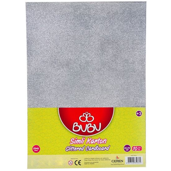 Bu-Bu Fon Kartonu Simli 50x70 Gümüş 10 LU resmi
