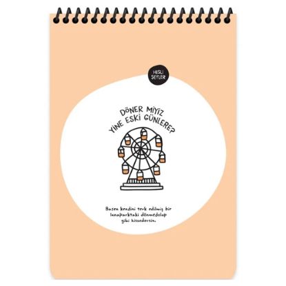 Keskin Color Hisli Şeyler A5 80 YP Çizgili Üstten Spiralli Karton Kapak Not Defteri - Döner Miyiz Yine Eski Günlere resmi